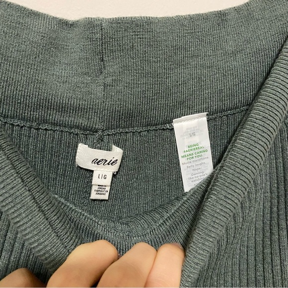 Aerie Dark Green Gotta Jet High Waisted Skater Pants size Large - Picture 8 of 13